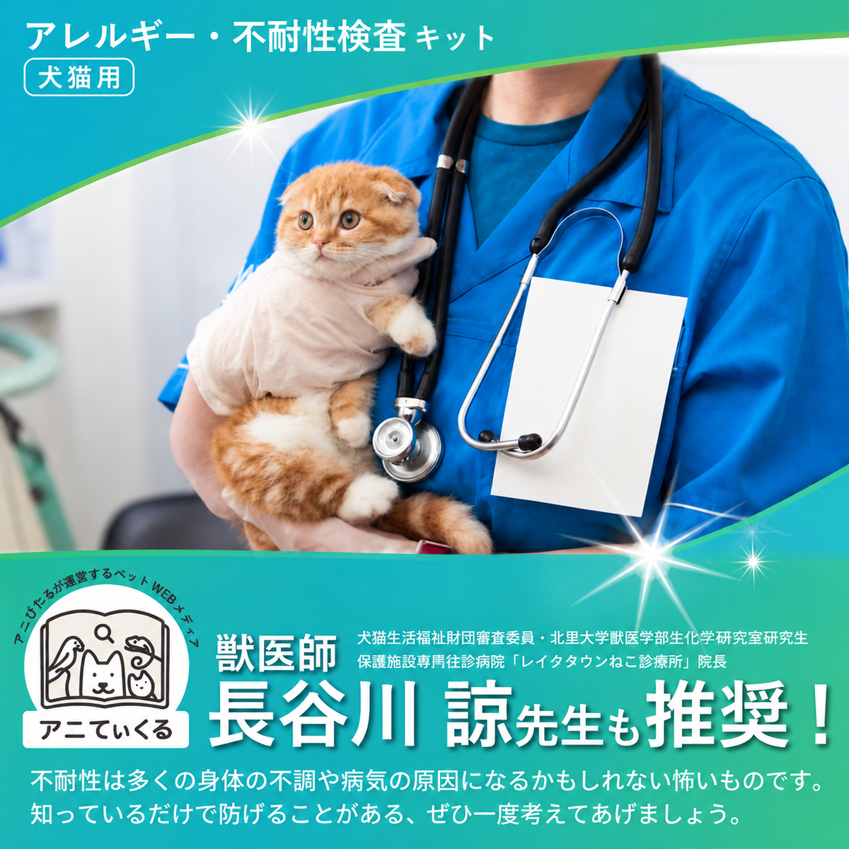 【獣医師推奨／業界最多430品目以上】犬・猫用 アレルギー／不耐性検査キット アレミッケ 1頭用