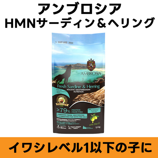 AMBROSIA HMNサーディン＆ヘリング パピーや授乳期に コンプリート食(FEDIAF基準) ドッグフード