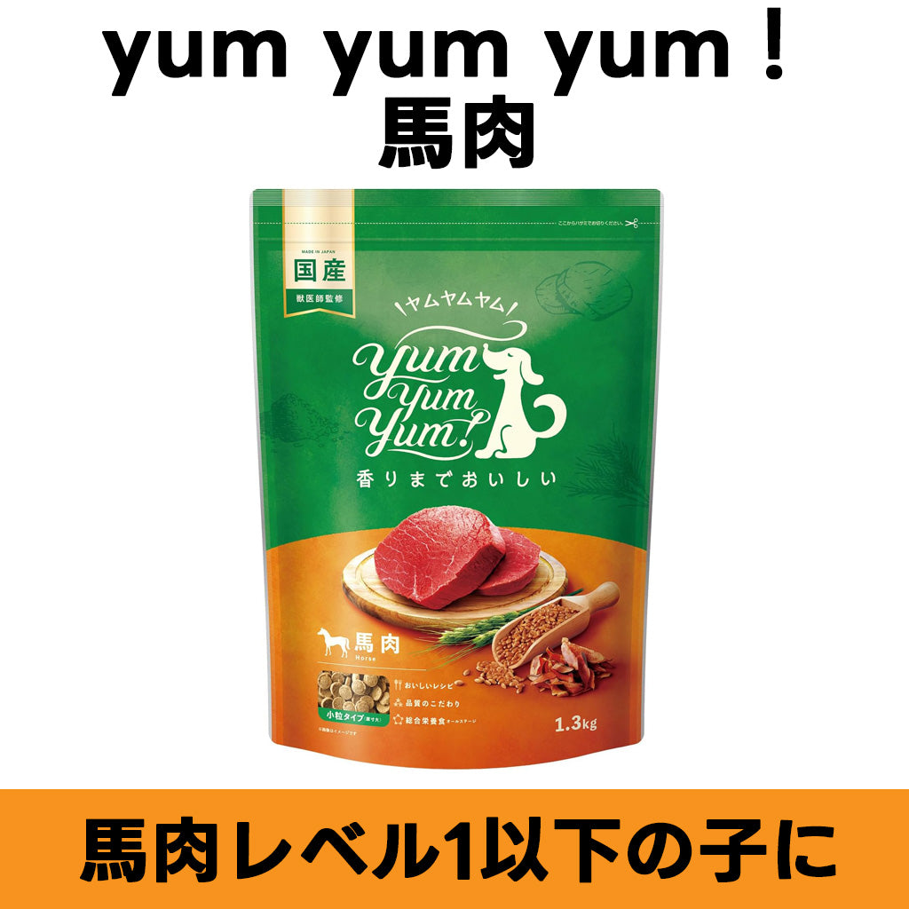yum yum yum！ 馬肉 ドライタイプ 全年齢対応 ドッグフード