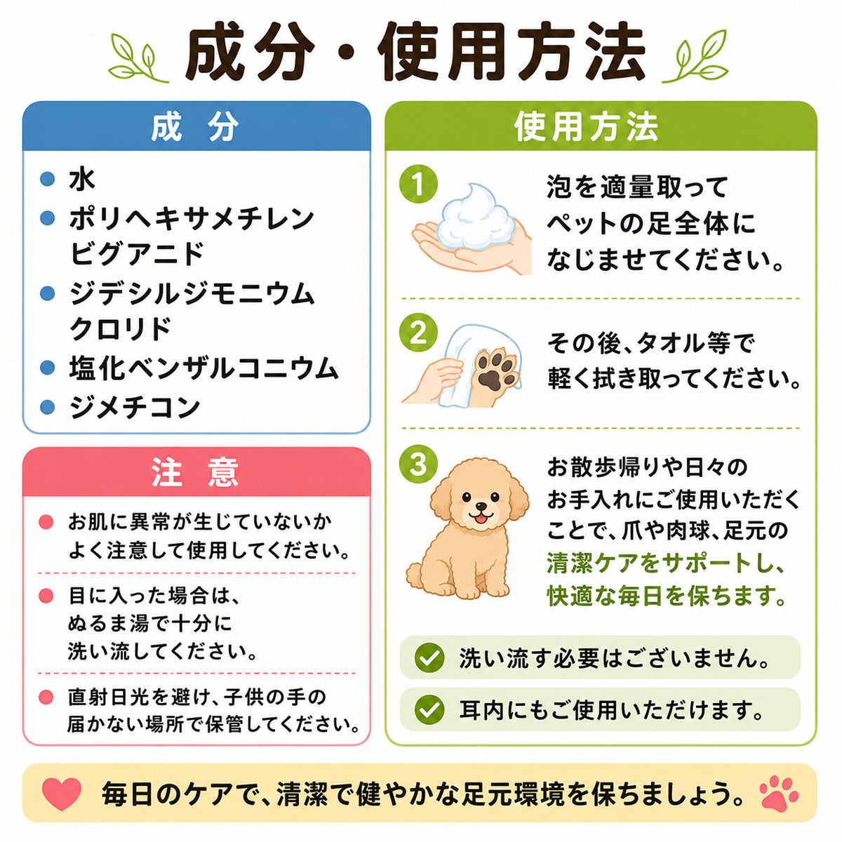 足ピカアワー for pets　500ml